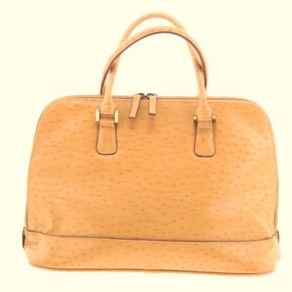 Bueno tan 14” x 10” pebbled leather shoulder bag